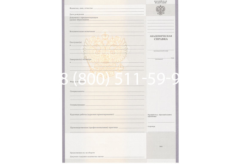Купить Академическая справка образца 2010-2011 год для колледжа в Казани