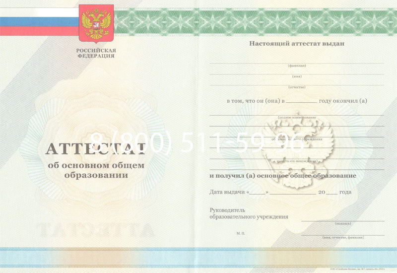 Купить Аттестат за 9 класс 2011-2013 годов в Казани